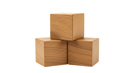 Isolated Stack of Wooden Blocks