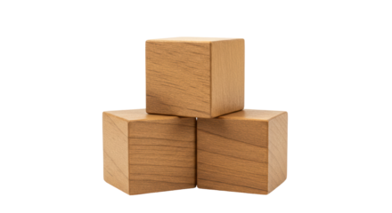 Isolated Stack of Wooden Blocks