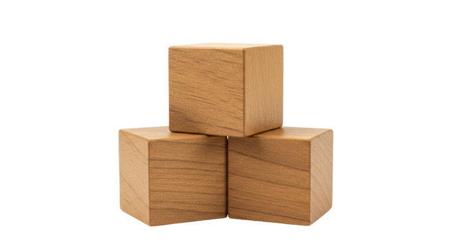 Isolated Stack of Wooden Blocks