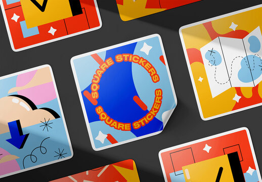 Vinyl Stickers Mockup