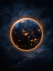 Fototapeta premium Moonlit Planetary Sphere