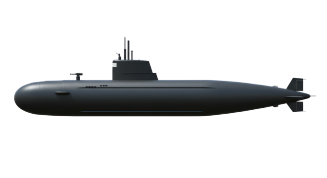 Isolated Submarine - Underwater Vessel