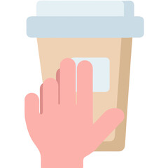 Obraz premium Digital illustration: Hand holding coffee cup symbolizing morning routines and caffeine