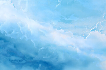 Cool Watercolor Ice Texture in Blue – Summer Background