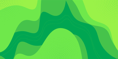 Modern liquid background with green gradient. Background composition full of dynamic dots. vector