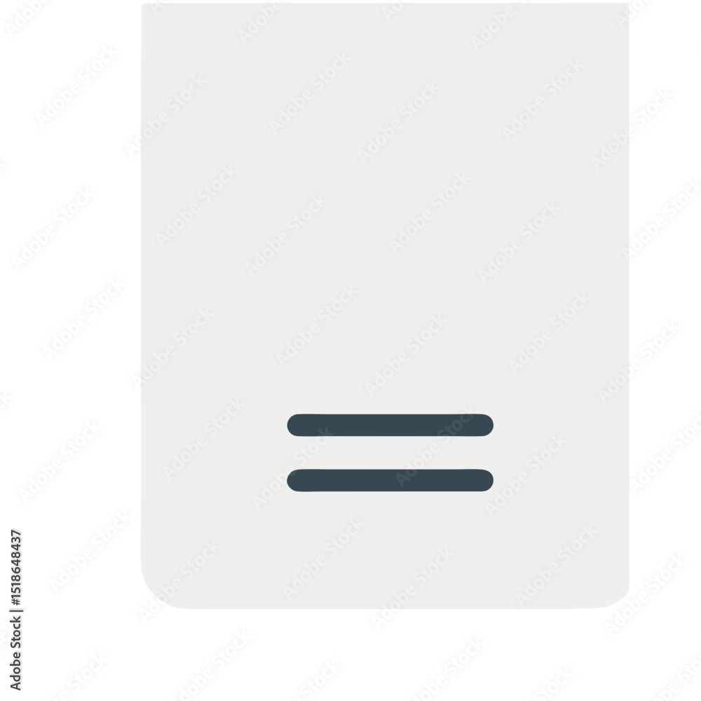 Poster simple minimalist icon of two equal horizontal lines inside a rectangle with rounded corners
