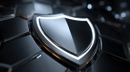 Vibrant photo of shine of Shield. Security background.