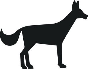Black Dog Silhouette Vector Illustration isolated on white background