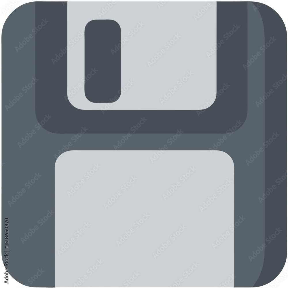 Aufkleber close-up illustration of a floppy disk icon representing data storage and saving