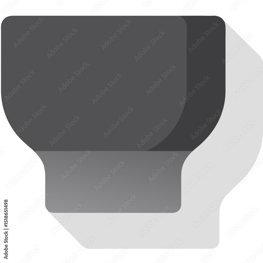 Poster abstract grayscale illustration of a stylized shape with gradients and soft shadows on black backgro