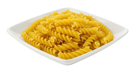 Isolated Spirali Pasta in a White Bowl