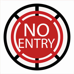 no entry hand red label vector silhouette illustration  