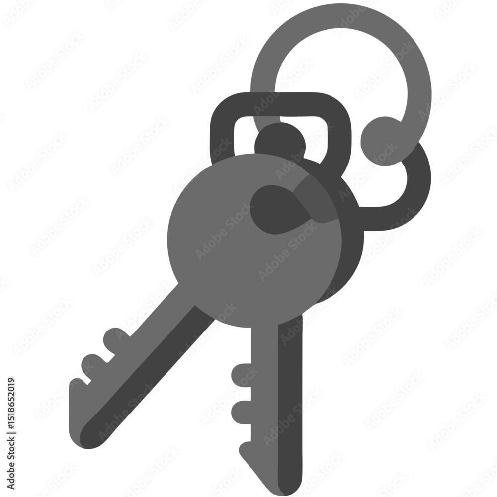 Poster illustration of two keys on a key ring, suitable for property or access concepts