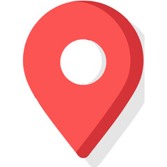 Illustration of a red location pin representing a map marker or geographical point