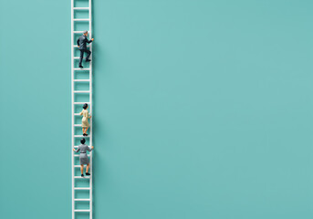 Career ladder success climbing corporate ladder business growth opportunity achievement concept