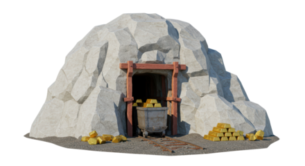 Isolated Gold Mine Entrance