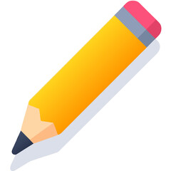 Illustration of a yellow pencil with an eraser against a black background, perfect graphic