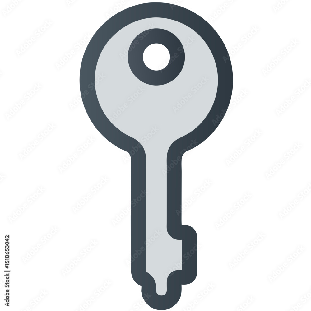 Poster simple icon of a key with black background for security, access and unlocking