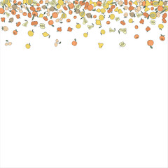 Frame of bright juicy berries. Frame with natural products. Empty space for text. Also can be used as banner, flyer, texture, poster. Hand drawing. Vector background. Illustration