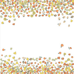 Frame of bright juicy berries. Frame with natural products. Empty space for text. Also can be used as banner, flyer, texture, poster. Hand drawing. Vector background. Illustration