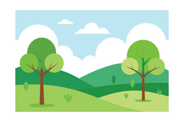 Obraz premium summer landscape with trees