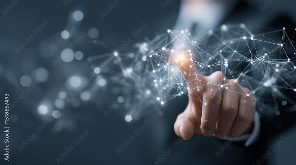 Poster abstract digital network connection global business technology innovation futuristic data visualizat