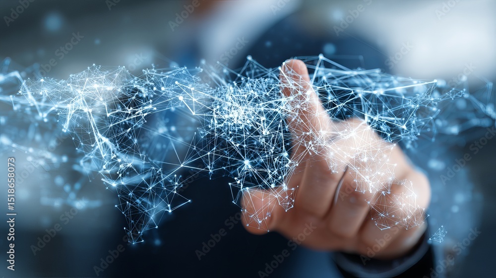 Poster global network connection abstract digital technology background modern business innovation futurist