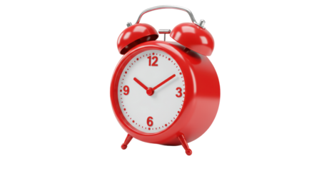 Isolated Red Alarm Clock