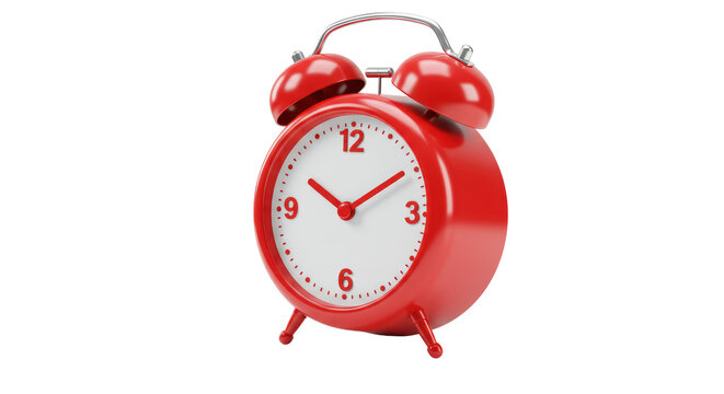 Isolated Red Alarm Clock