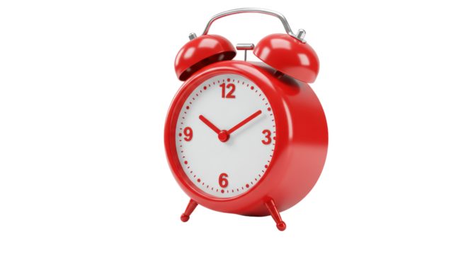 Isolated Red Alarm Clock