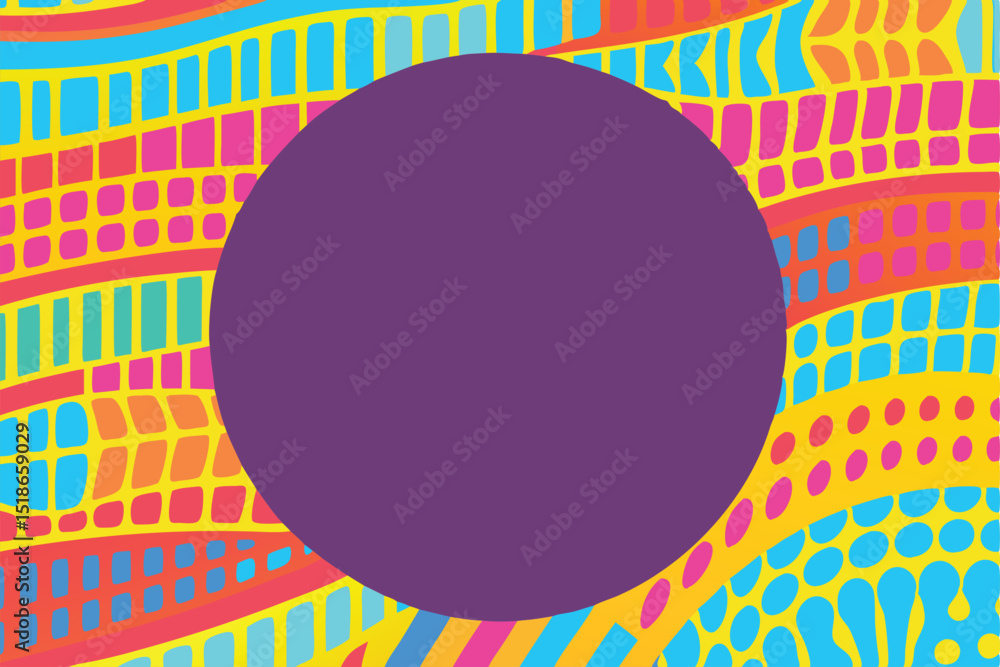 Poster abstract colorful geometric design with circular space and transparent background