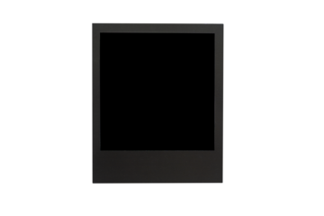 A black frame with a black background, ready for photo placement. A minimalistic and stylish element for creating an image gallery.
