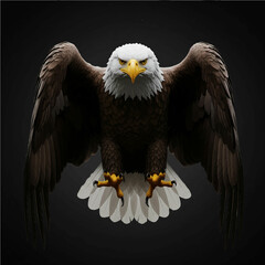 Majestic Bald eagle in a Dark Black Background with Moody Lighting