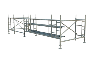 Isolated Metal Scaffolding Structure