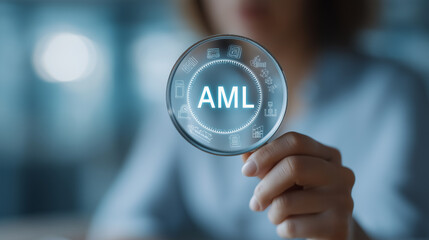 Businesswoman Analyzing Anti-Money Laundering Compliance in Office