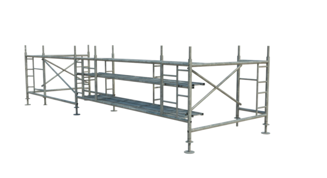 Isolated Metal Scaffolding Structure