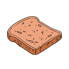 Appetizing and delicious baked white bread toast . Bakery breakfast treats menu. Outline food art
