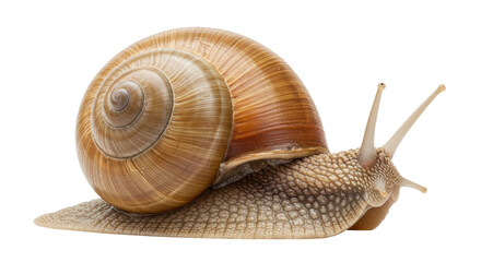 Isolated garden snail on white background