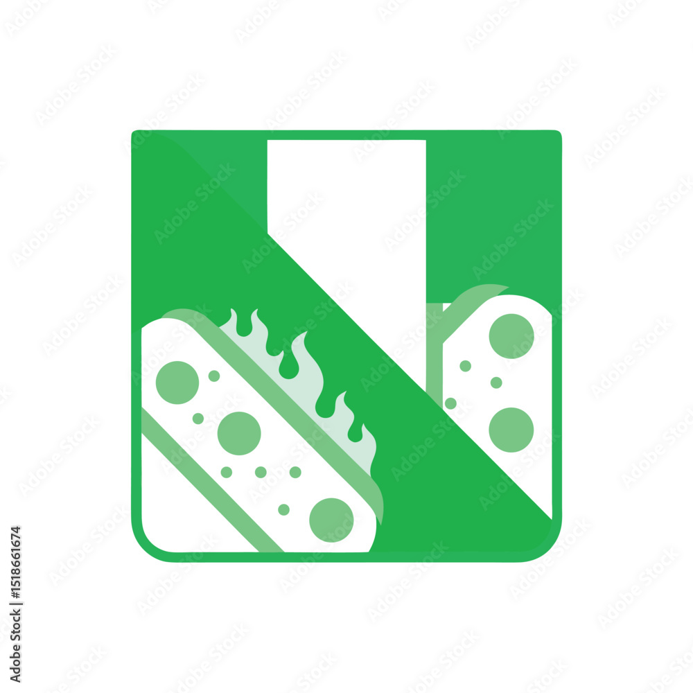 Aufkleber abstract green graphic design with geometric elements and transparency for creative projects