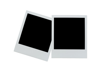 A pair of white frames with a spacious black center, perfectly suited for inserting a photograph. These frames create an elegant and concise look for displaying your favorite shots. 