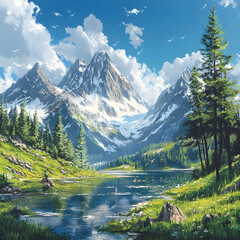 lake in the mountains