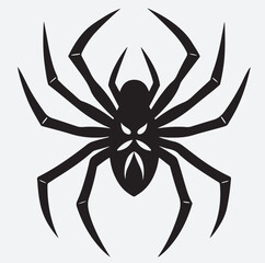 spider  silhouette vector art illustration, black spider isolated on white background