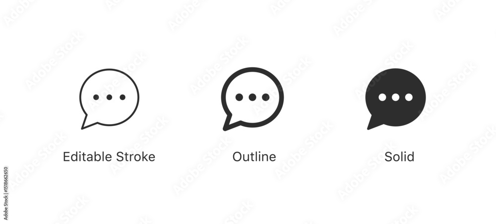 Fototapete comment icon speech bubble symbol Chat message icons - talk message Bubble chat icon. web vector icon	. editable stroke