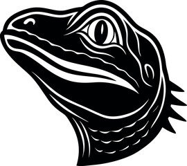 Lizard Face Side View in Bold Neon Chrome Shallotte on white background