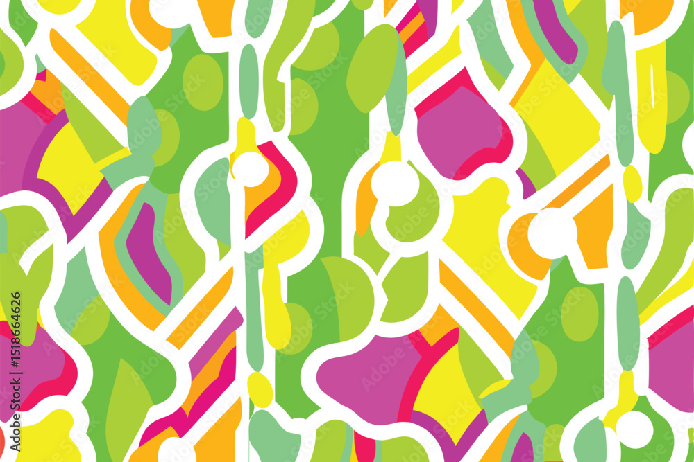 Poster colorful abstract geometric pattern with seamless transparency for versatile design applications