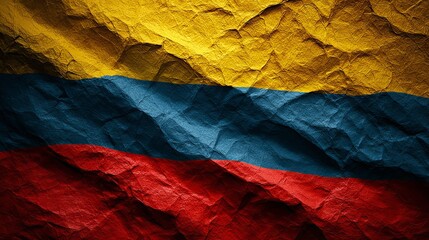 Vibrant Colombian Flag: A Textured, Realistic Background for Designs, Websites, Presentations, and Branding Projects. Perfect for patriotic themes, national identity, and South    