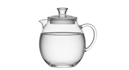 Isolated Glass Teapot with Water