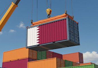Qatar shipping container import export global trade logistics supply chain freight cargo transportation economy