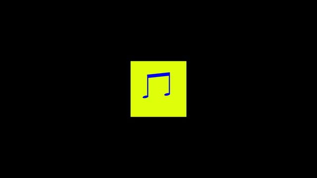  Audio icon. symbol note music do re mi fa sol la  do green screen sound technology on black background Neon music sign. effect music icon. Musical note line icon. on a black background