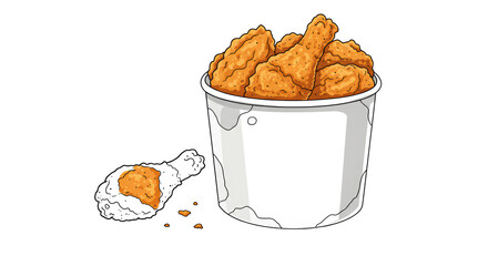 Isolated Fried Chicken in Bucket